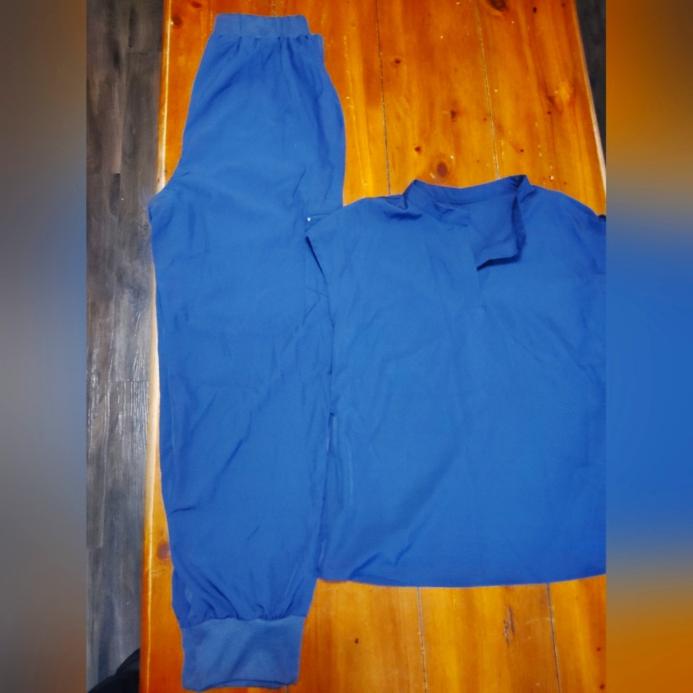 Navy Blue Cuffed Shein Scrubs